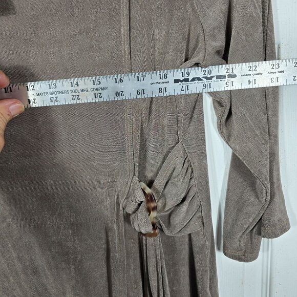 Chicos Long‎ Shirt Size 3X Women's Brown 3/4 Sleeves - Picture 5 of 9